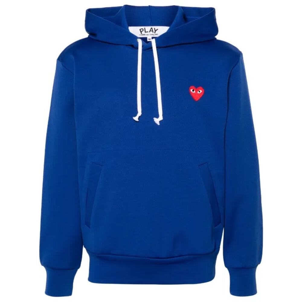 COMME des GARCONS Play X-Large Blue Men's Heart Drawstring Pullover Hoodie